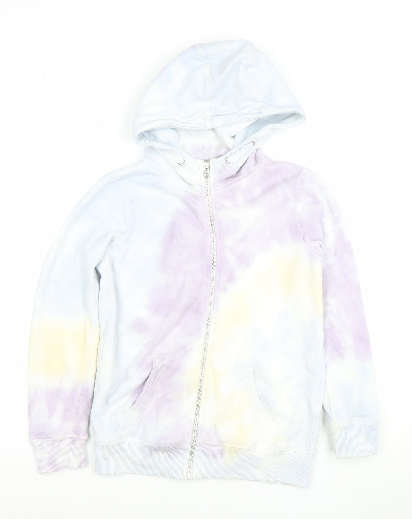 Next Girls Multicoloured Full Zip Hoodie 11 Years Tie Dye Cotton Blend