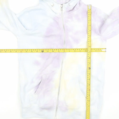 Next Girls Multicoloured Full Zip Hoodie 11 Years Tie Dye Cotton Blend