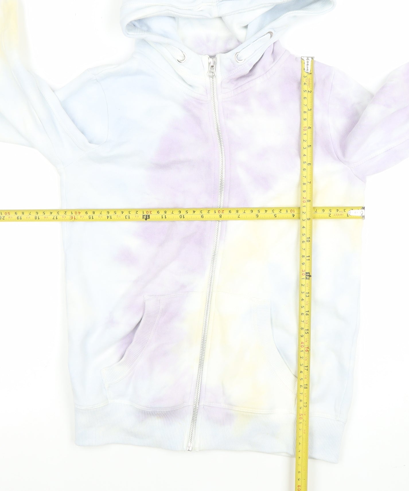 Next Girls Multicoloured Full Zip Hoodie 11 Years Tie Dye Cotton Blend
