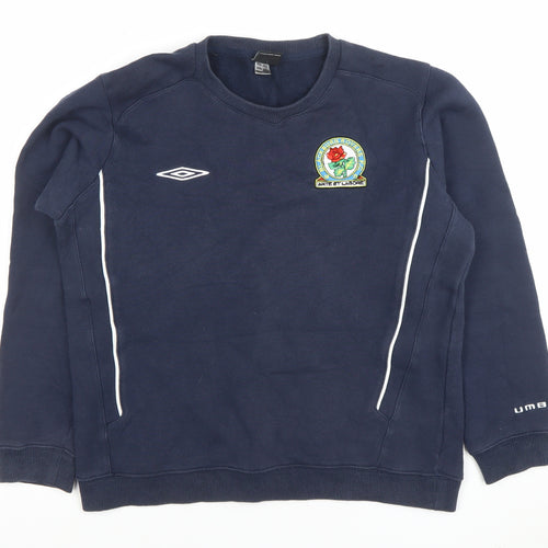 Umbro Boys Navy Blue Sweatshirt 14 Years Pullover Cotton Blend Football Top