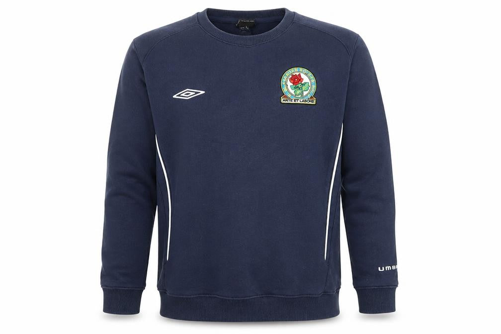Umbro Boys Navy Blue Sweatshirt 14 Years Pullover Cotton Blend Football Top