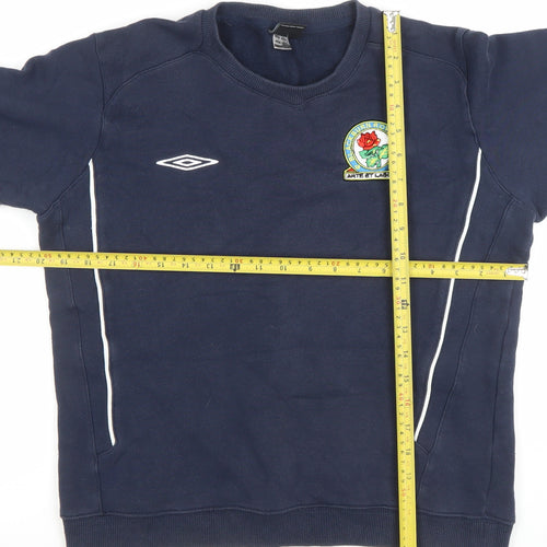 Umbro Boys Navy Blue Sweatshirt 14 Years Pullover Cotton Blend Football Top