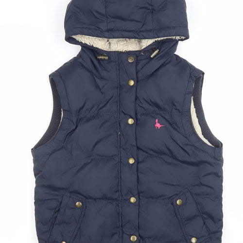 Jack Wills Women's Blue Hooded Puffer Waistcoat Size 10