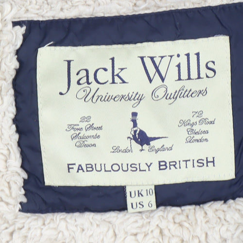 Jack Wills Women's Blue Hooded Puffer Waistcoat Size 10