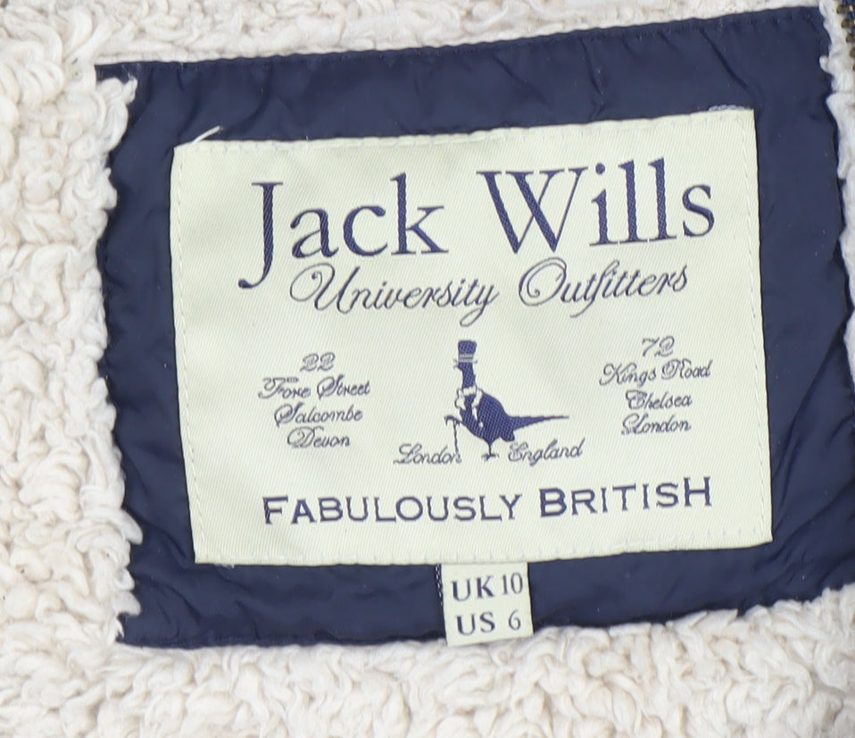 Jack Wills Women's Blue Hooded Puffer Waistcoat Size 10