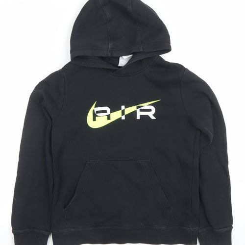 Nike Boys Black Air Pullover Hoodie M Cotton Blend Long Sleeve