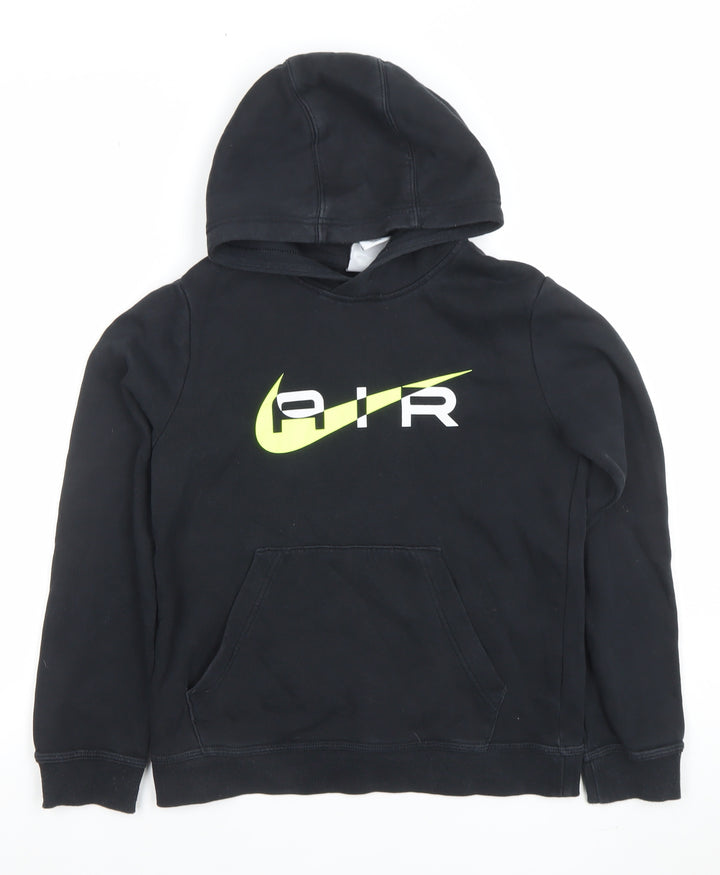 Nike Boys Black Air Pullover Hoodie M Cotton Blend Long Sleeve