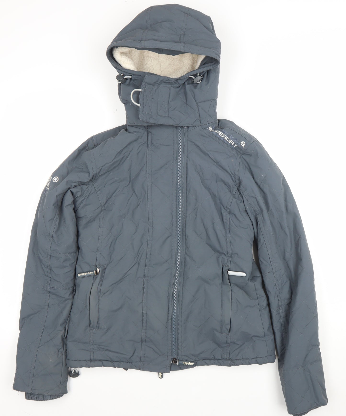 Superdry Men's Grey Small Hooded Puffer Jacket Windcheater