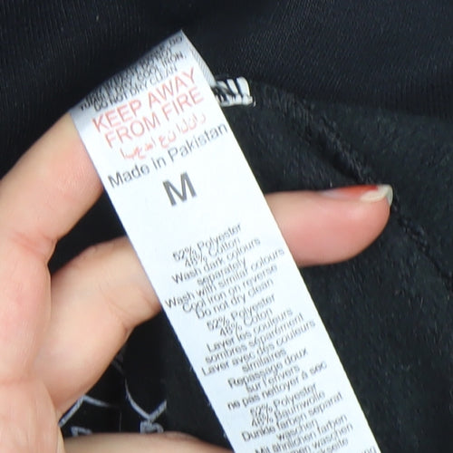 boohooMAN Men's Black Pullover Graphic Hoodie Size M Regular Fit