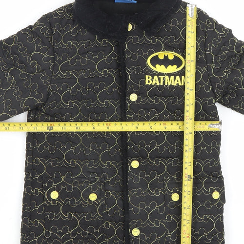 Batman Boys Black Quilted Mid-Length Jacket 6 Years