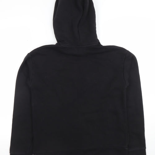USAPRO Unisex Black Pullover Hoodie S Regular Fit Fleece Logo Sweatshirt