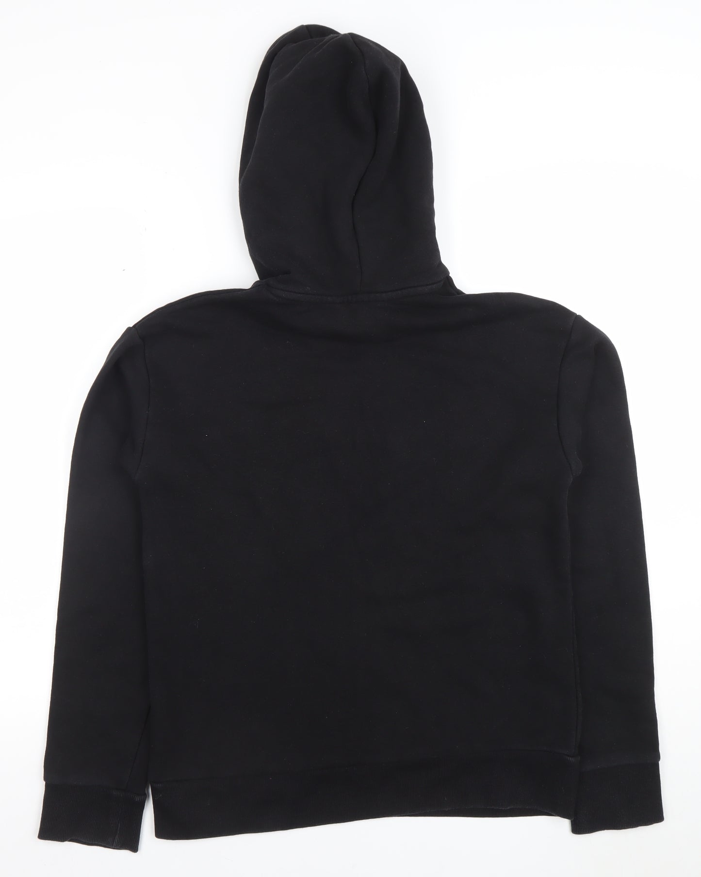 USAPRO Unisex Black Pullover Hoodie S Regular Fit Fleece Logo Sweatshirt