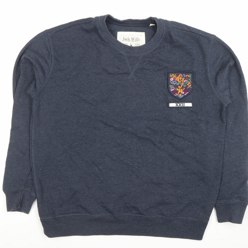 Jack Wills Women's Navy Crew Neck Pullover Sweatshirt UK 10