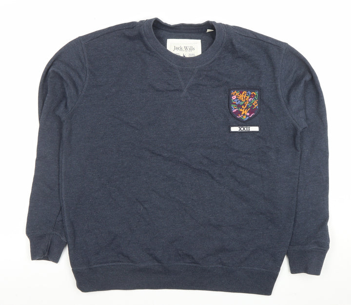 Jack Wills Women's Navy Crew Neck Pullover Sweatshirt UK 10