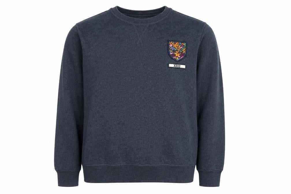 Front view of Jack Wills Women's Navy Crew Neck Pullover Sweatshirt UK 10