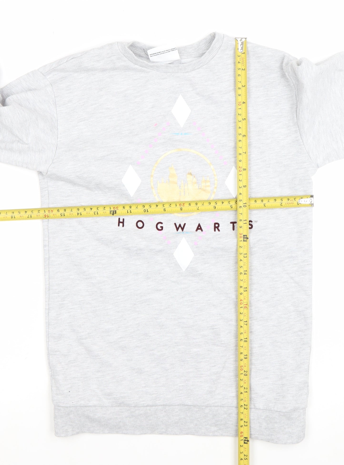 Harry Potter Girls Grey Hogwarts Pullover Sweatshirt 7-8 Years