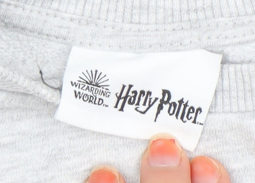 Harry Potter Girls Grey Hogwarts Pullover Sweatshirt 7-8 Years