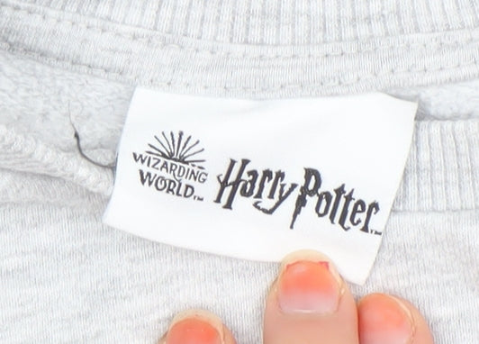 Harry Potter Girls Grey Hogwarts Pullover Sweatshirt 7-8 Years