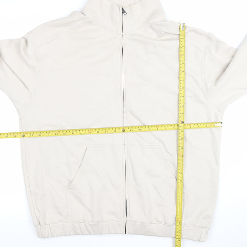 H&M Men’s Beige Full Zip Sweatshirt L Relaxed Fit Cotton Jacket