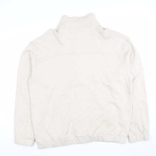 H&M Men’s Beige Full Zip Sweatshirt L Relaxed Fit Cotton Jacket