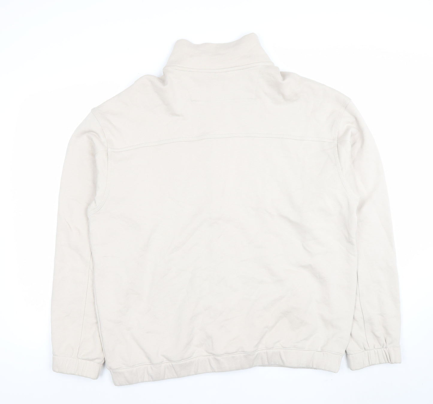 H&M Men’s Beige Full Zip Sweatshirt L Relaxed Fit Cotton Jacket