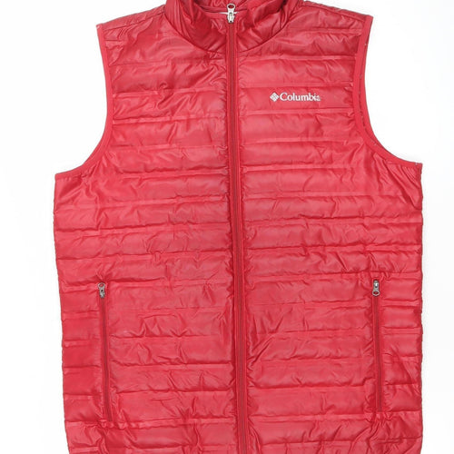 Columbia Men’s Red Puffer Down Waistcoat S Regular Fit Outdoor Vest