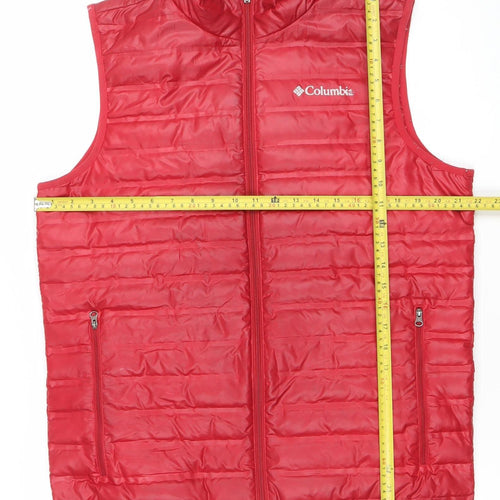 Columbia Men’s Red Puffer Down Waistcoat S Regular Fit Outdoor Vest