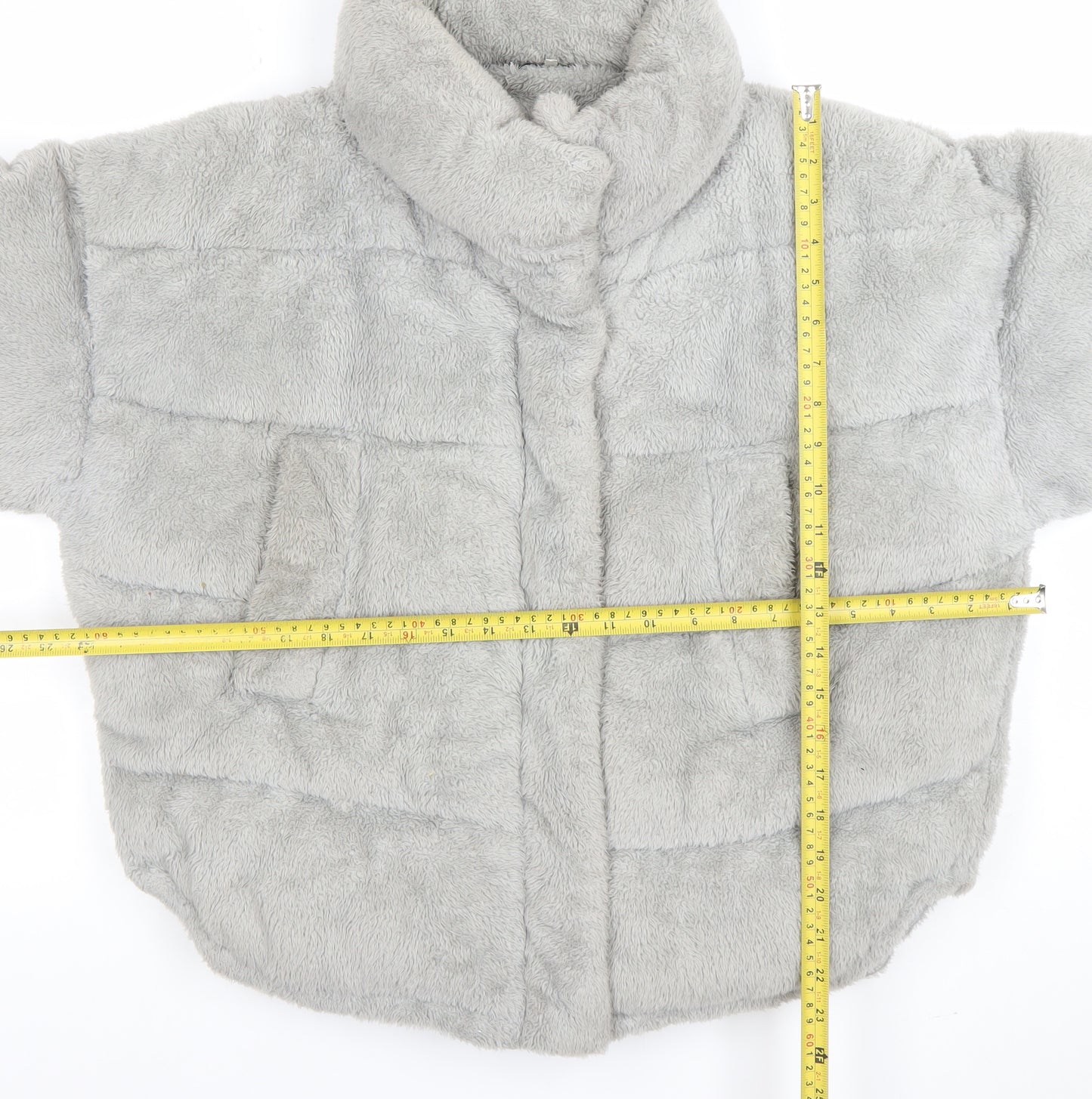 Light Before Dark Women’s Grey Faux Fur Puffer Jacket Size S