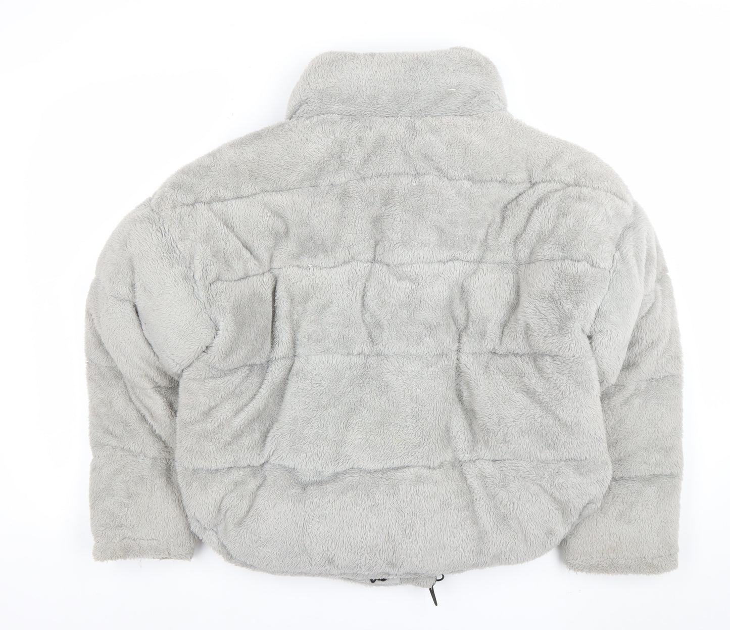Light Before Dark Women’s Grey Faux Fur Puffer Jacket Size S