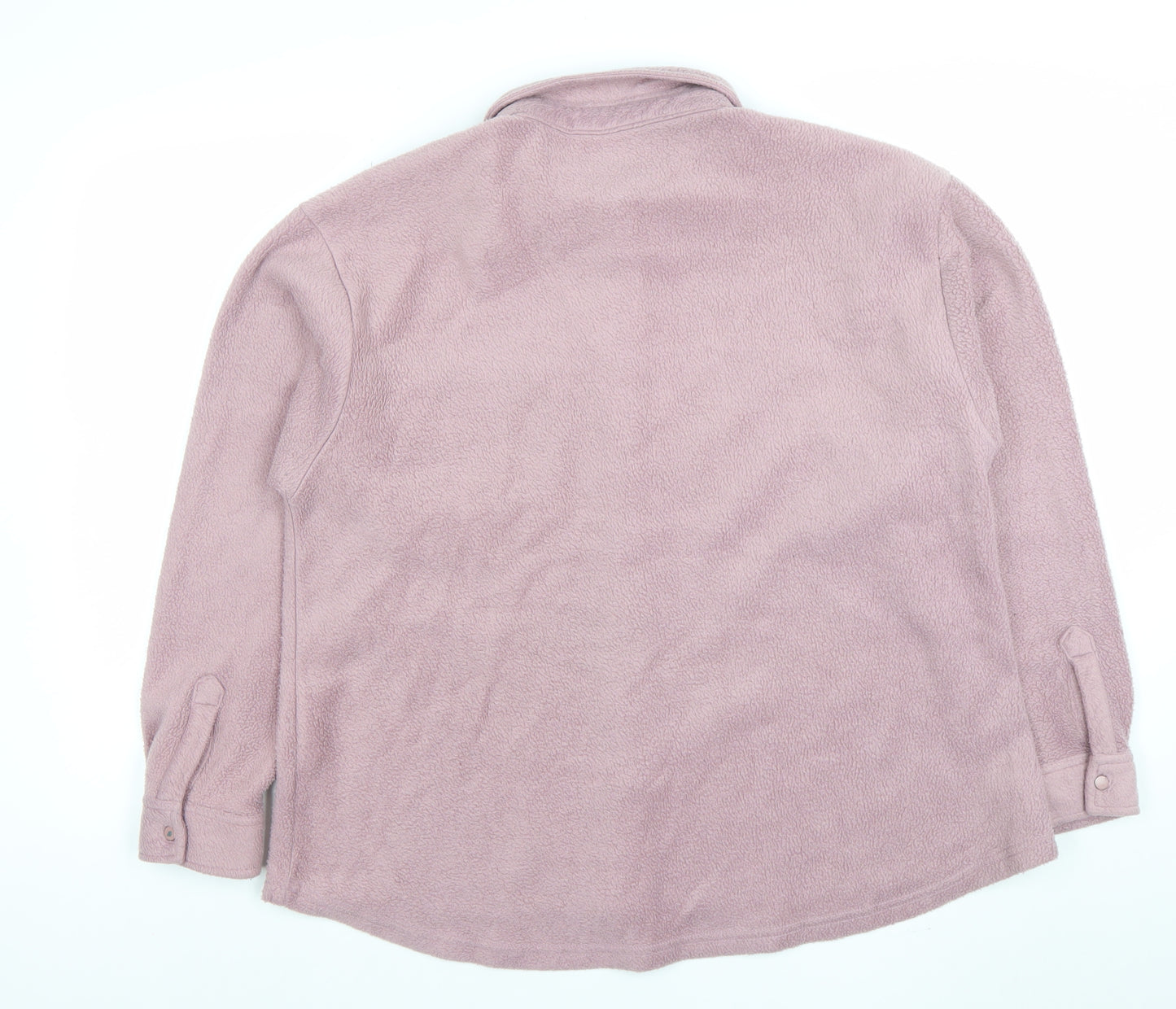 ASOS Design Women Pink Fleece Button Jacket Size 12 Relaxed Fit