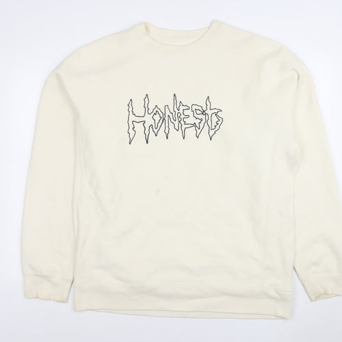 Honest Skateboards Mens Ivory XL Pullover Sweatshirt Graphic Logo