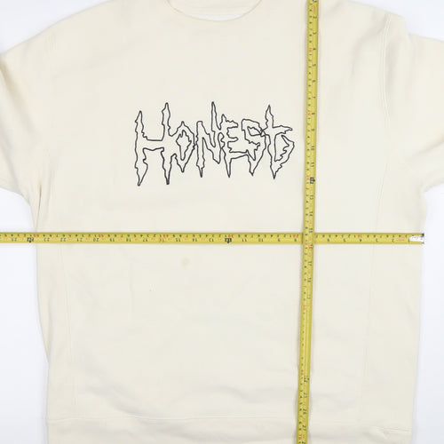 Honest Skateboards Mens Ivory XL Pullover Sweatshirt Graphic Logo
