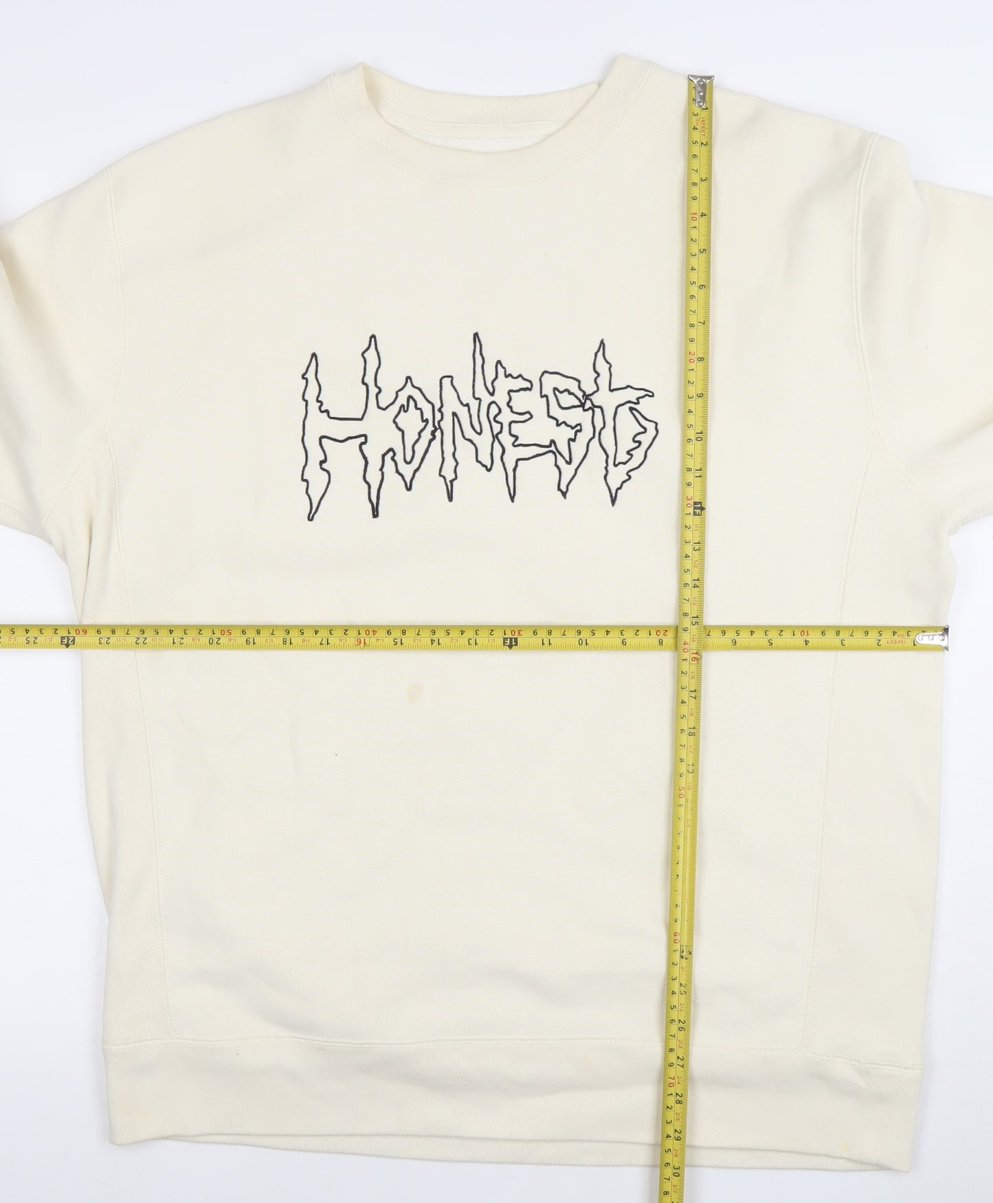 Honest Skateboards Mens Ivory XL Pullover Sweatshirt Graphic Logo