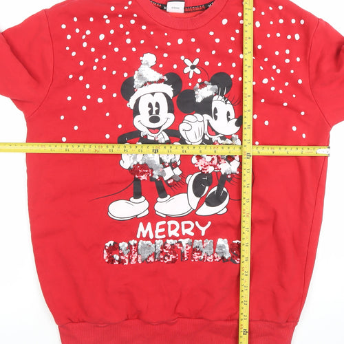 Disney at George Women Red Merry Christmas Sweatshirt UK 12-14