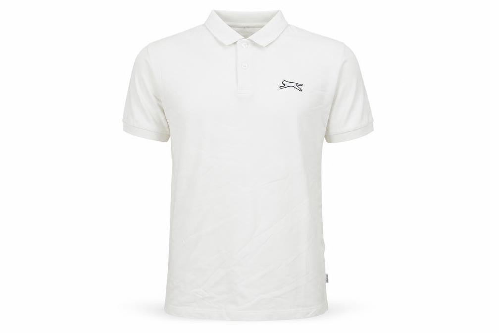 Slazenger Men's White Cotton Stretch Polo Shirt Size S