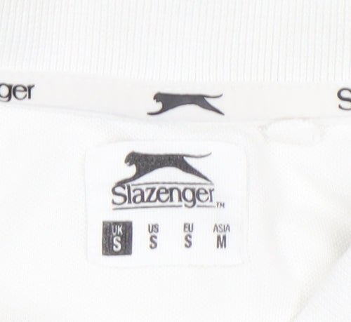 Slazenger Men's White Cotton Stretch Polo Shirt Size S