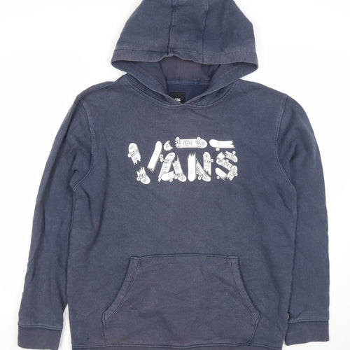Vans Boys Navy Blue Pullover Hoodie XL Cotton Blend Skate Graphic
