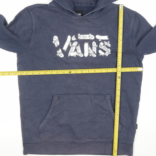 Vans Boys Navy Blue Pullover Hoodie XL Cotton Blend Skate Graphic