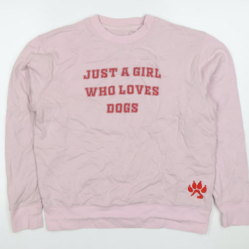 Armedangels Women Pink Cotton Graphic Pullover Sweatshirt Size S