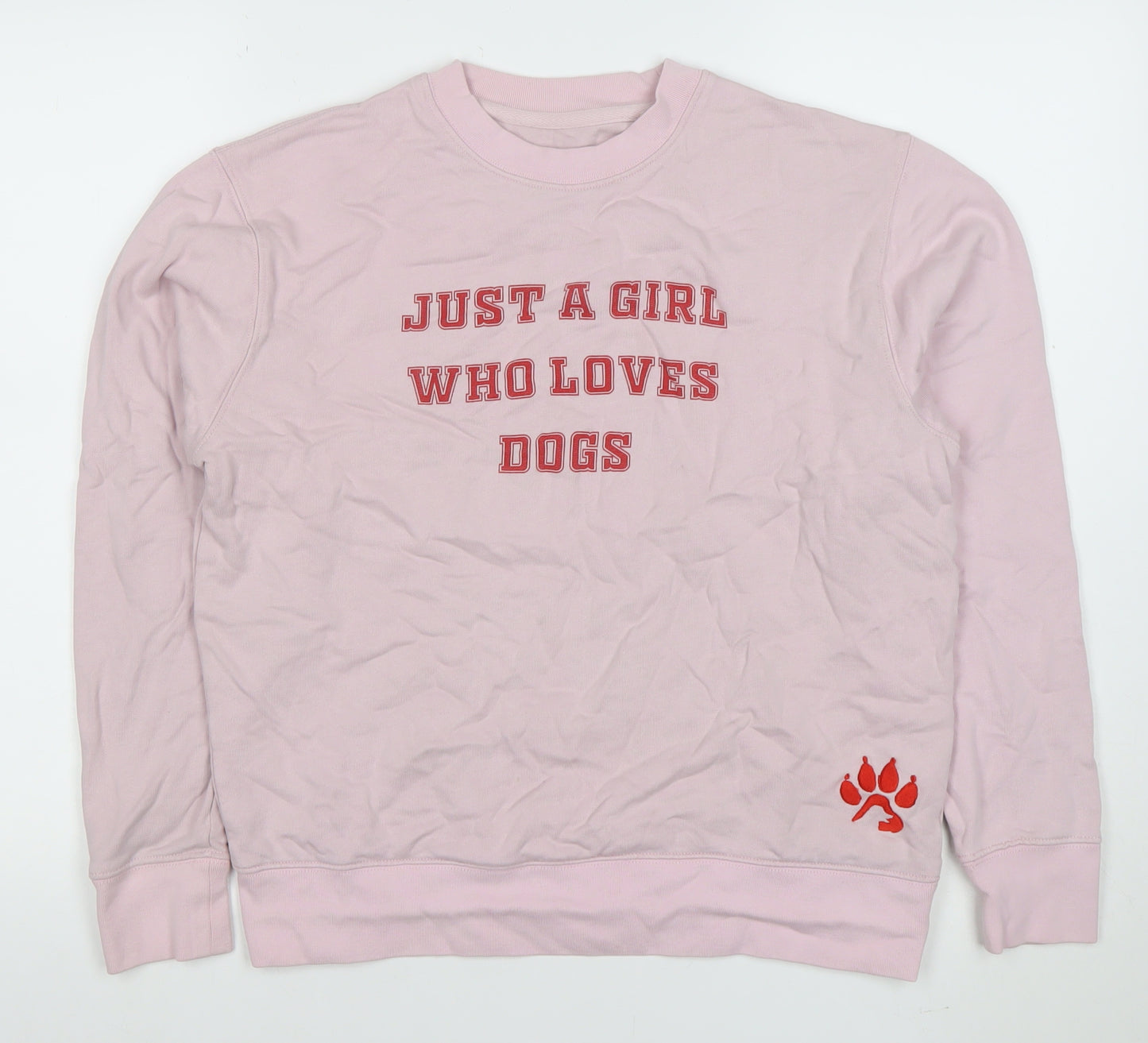 Armedangels Women Pink Cotton Graphic Pullover Sweatshirt Size S