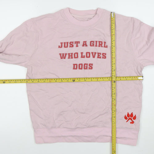 Armedangels Women Pink Cotton Graphic Pullover Sweatshirt Size S