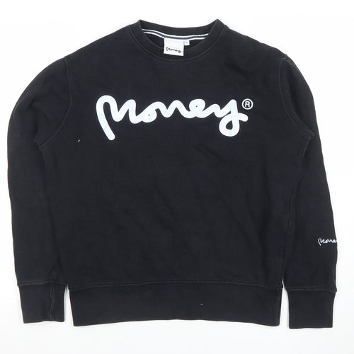 Money Mens Black Small Crew Neck Logo Sweatshirt