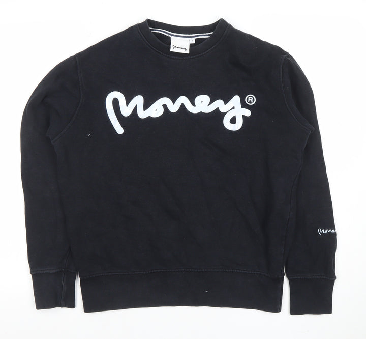 Money Mens Black Small Crew Neck Logo Sweatshirt