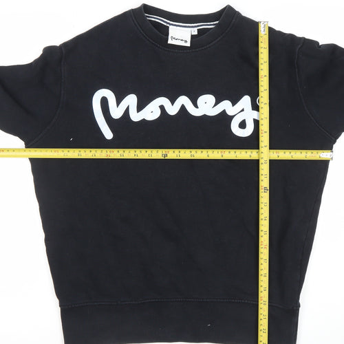 Money Mens Black Small Crew Neck Logo Sweatshirt