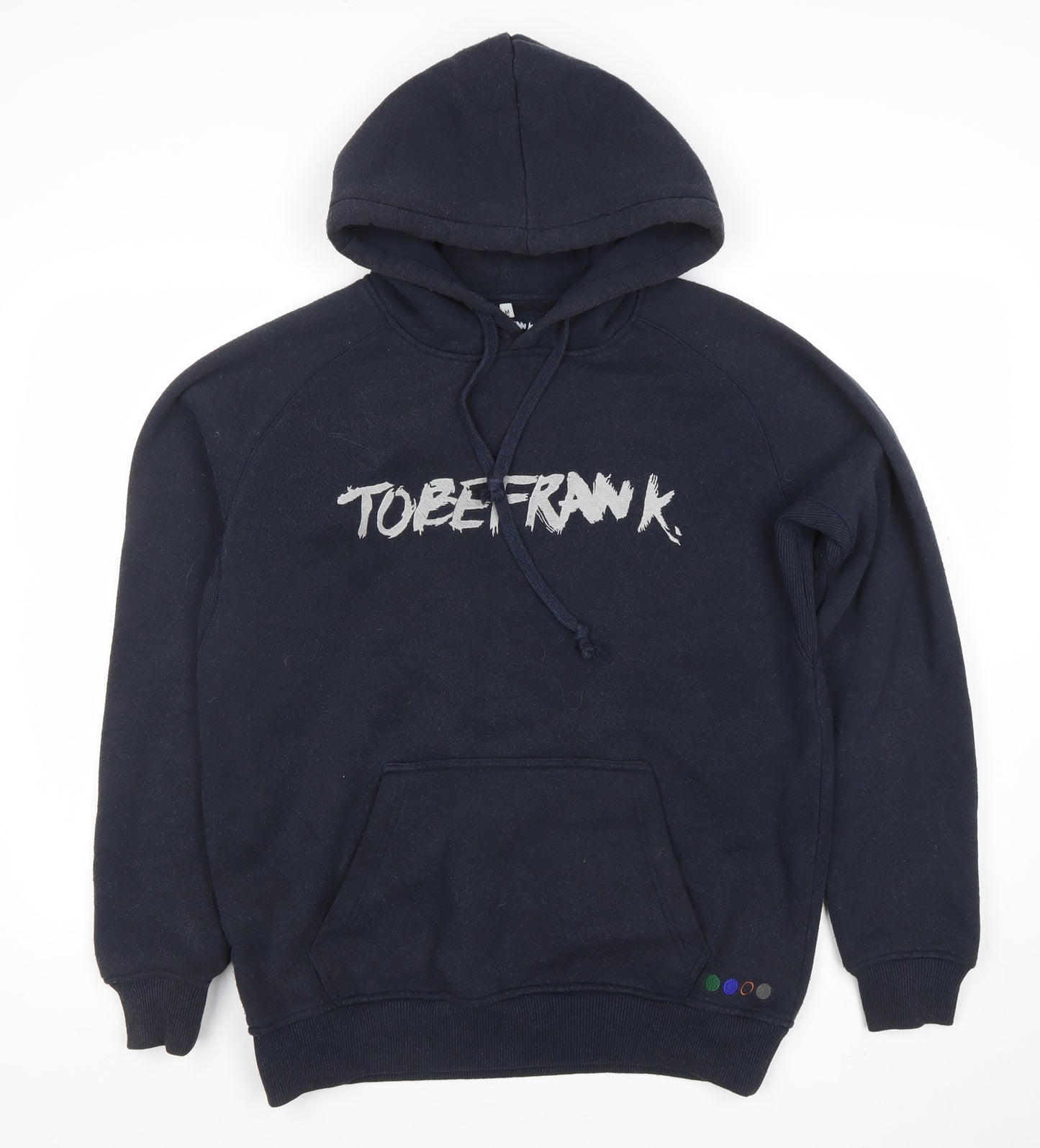 TOBEFRANK Men's Navy Blue Medium Pullover Hoodie With Graphic Logo