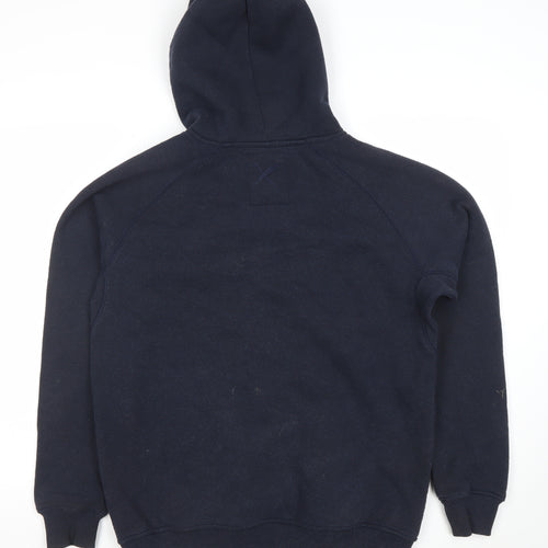 TOBEFRANK Men's Navy Blue Medium Pullover Hoodie With Graphic Logo