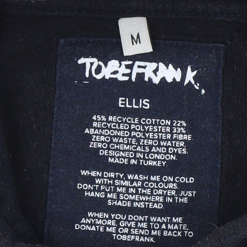 TOBEFRANK Men's Navy Blue Medium Pullover Hoodie With Graphic Logo