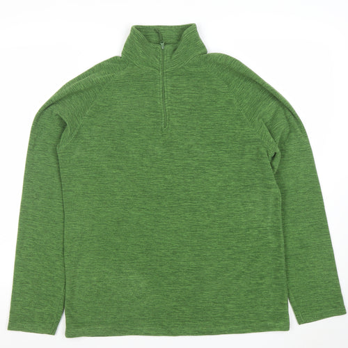 Mountain Warehouse Men's Green XL 1/4 Zip Pullover Fleece Sweatshirt