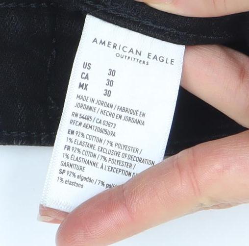 American Eagle Men’s Black Distressed Denim Shorts Size 30