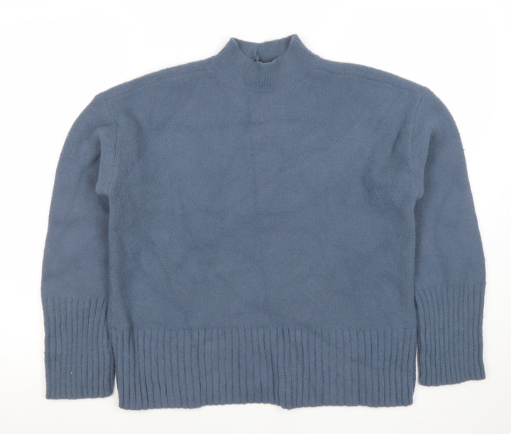 Marks and Spencer Women’s Blue Mock Neck Pullover Jumper Size M